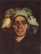 Vincent Van Gogh Head of a Peasant Woman with Whit Cap (nn040 oil painting on canvas